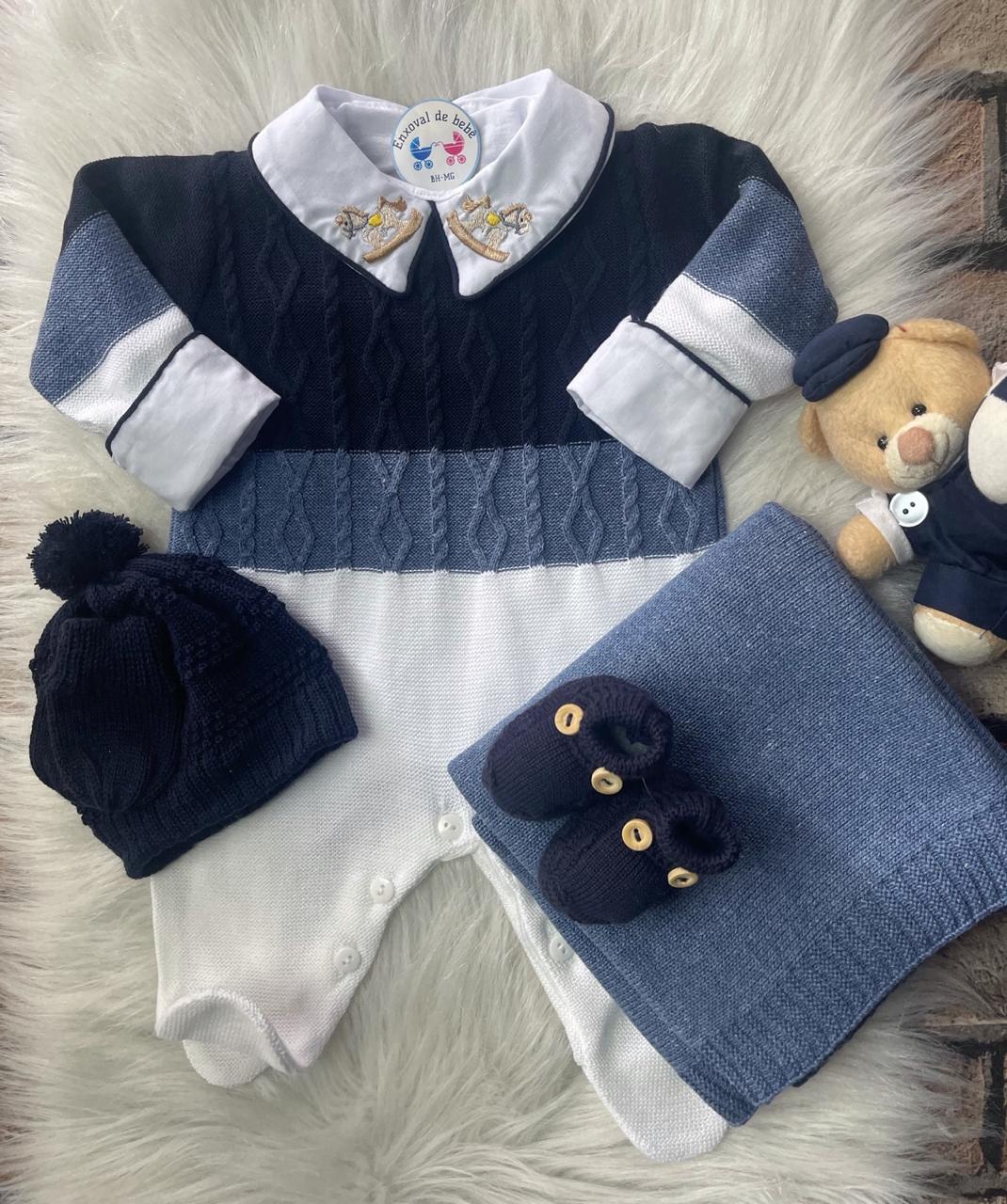 Kit macacão degradê azul