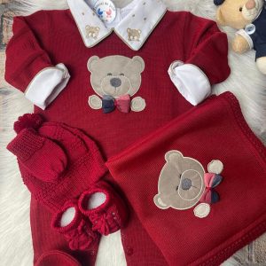 Kit ursão com manta coordenando (Vermelho)